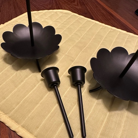 PartyLite set of 2 Creative Capers Black Metal 3-in-1 Candle Holders - Picture 7 of 11